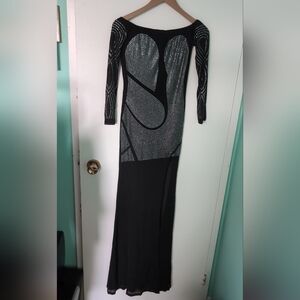 Black Long bedazzled dress by @lucidaurora PTP 14-18